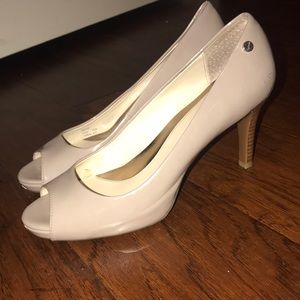 Nude peep toe Calvin Klein heels